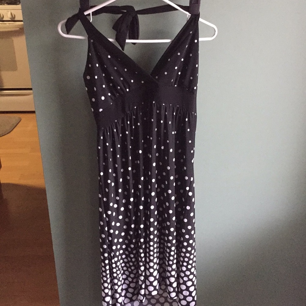 Polka dot halter top dress